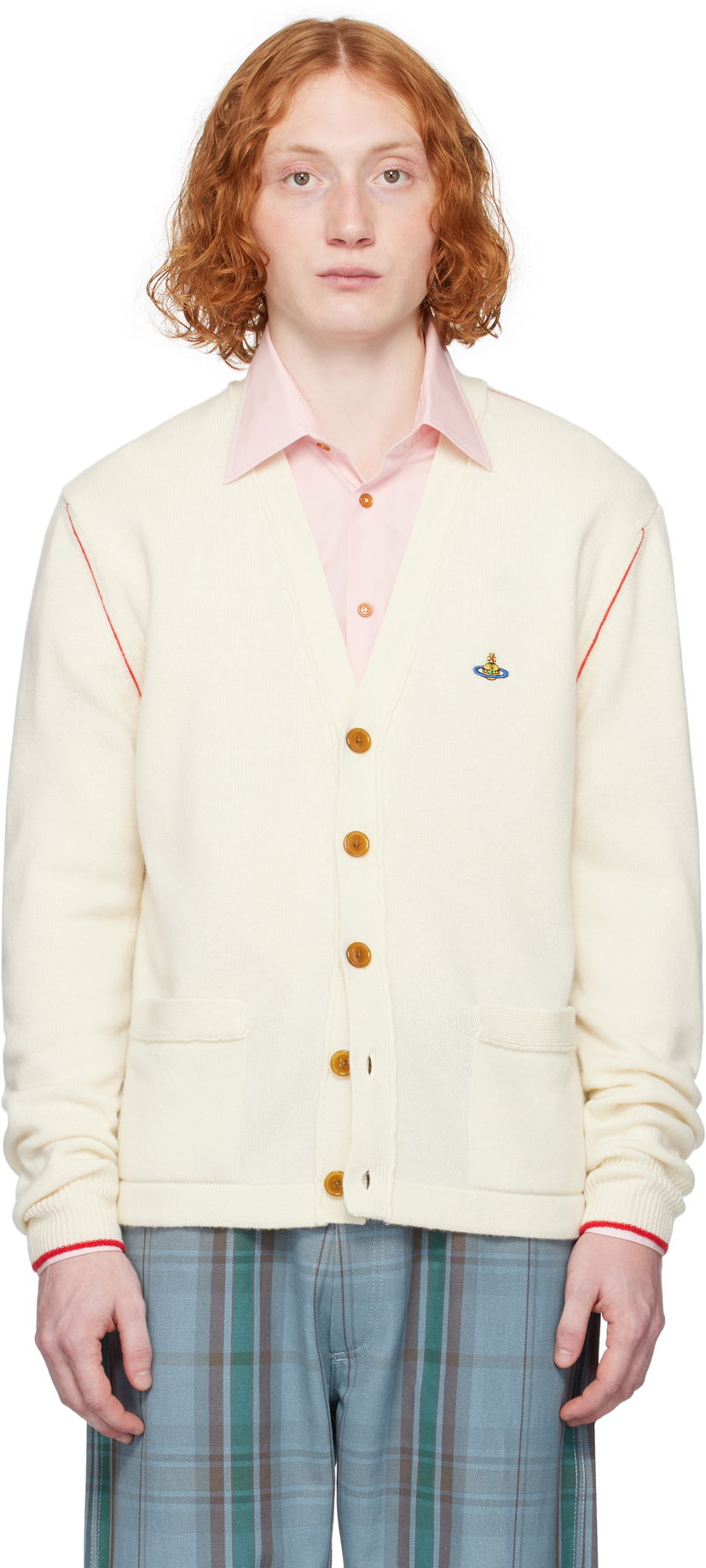 Pleteni pulover Vivienne Westwood Vivienne Westwood Alex Cardigan Bela | 27010014-Y0018-AAA-