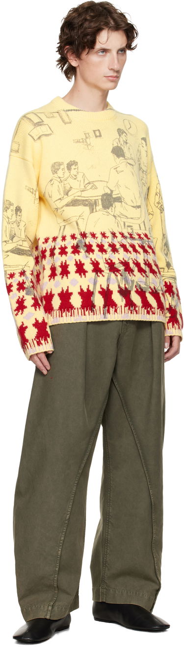 Pleteni pulover JW Anderson Jacquard Knit People Graphic with Abstract Motif Sweater Večbarvna | KW1439-YN0373, 3