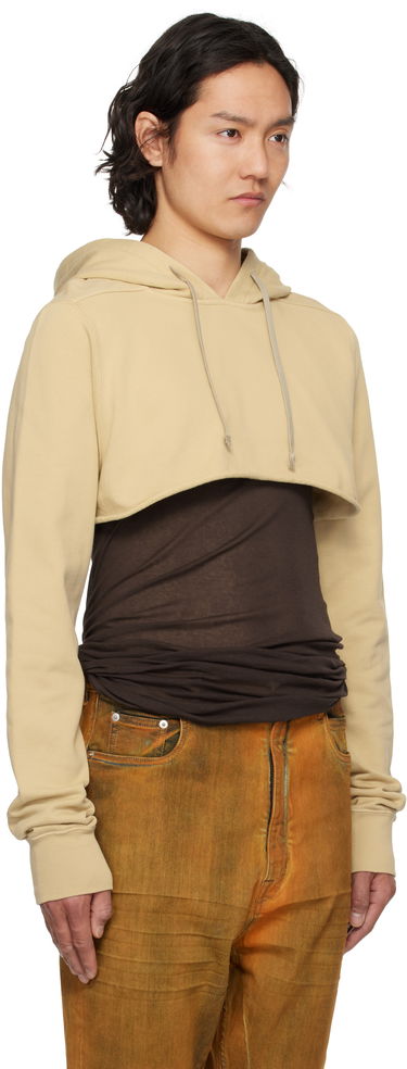 Pulover Rick Owens Rick Owens DRKSHDW Hollywood Cropped Hoodie Bež | DU01E3257 FP, 1