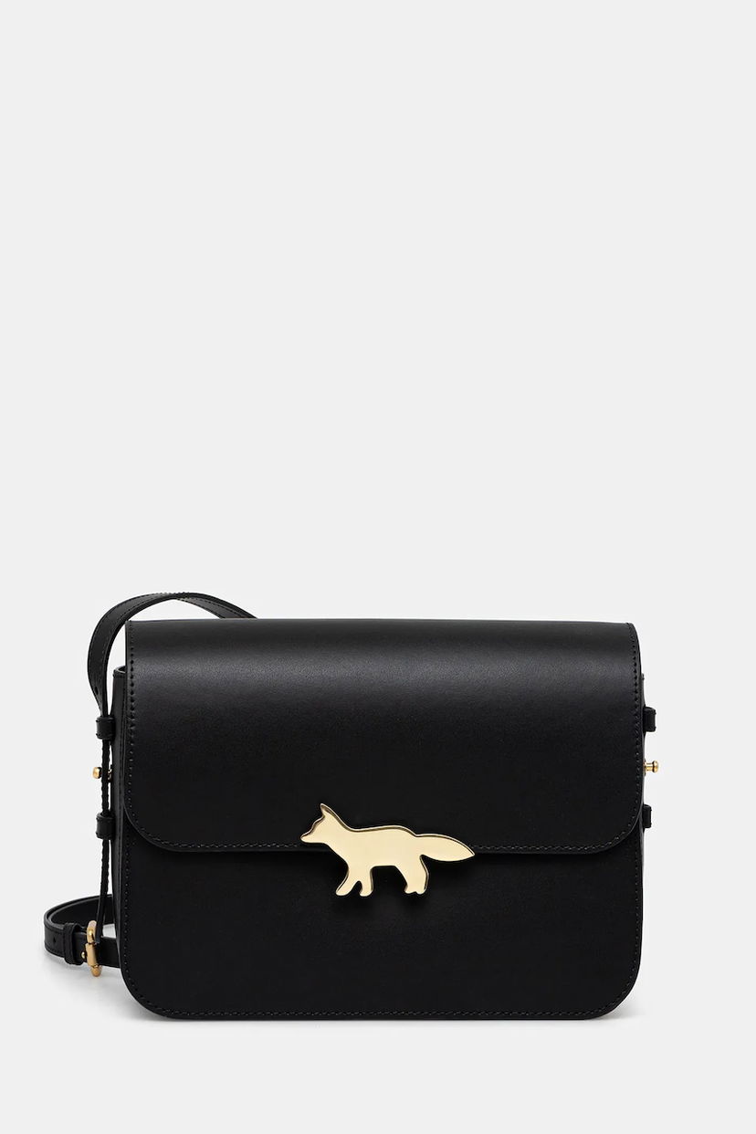 Torbica MAISON KITSUNÉ Edie Large Leather Crossbody Bag Črna | OW05171LR0001