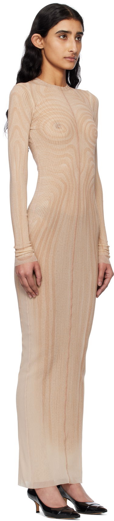 Obleke Jean Paul Gaultier Jean Paul Gaultier 'The Long Spirale' Maxi Dress Bež | 25/34-F-RO390-T587-2026, 1