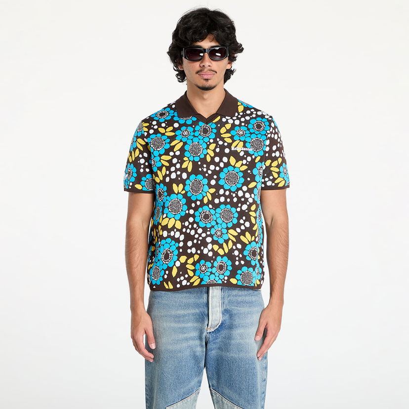 Polo majica adidas Originals Wales Bonner x Knit Polo Shirt Rjava | JJ2931