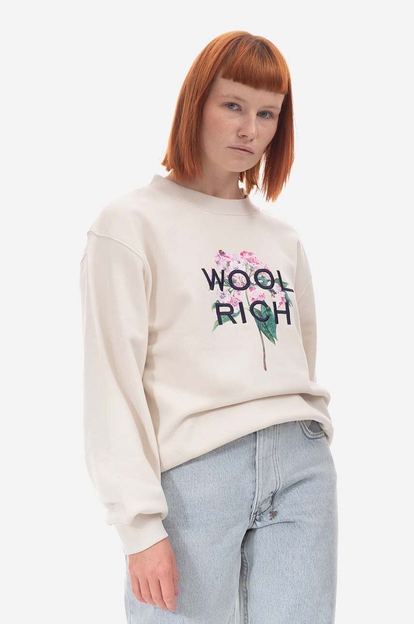 Pulover WOOLRICH Mountain Laurel Sweatshirt Bež | CFWWSW0107FRUT3164