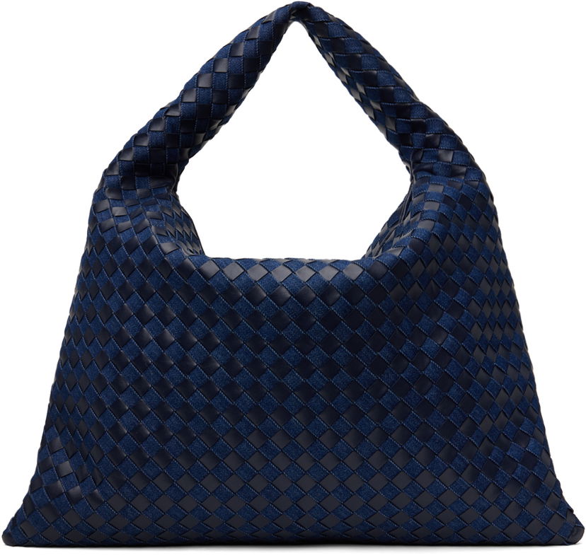Torba za čez ramo Bottega Veneta Large Hop Bag Mornarica | 795949 V48V1