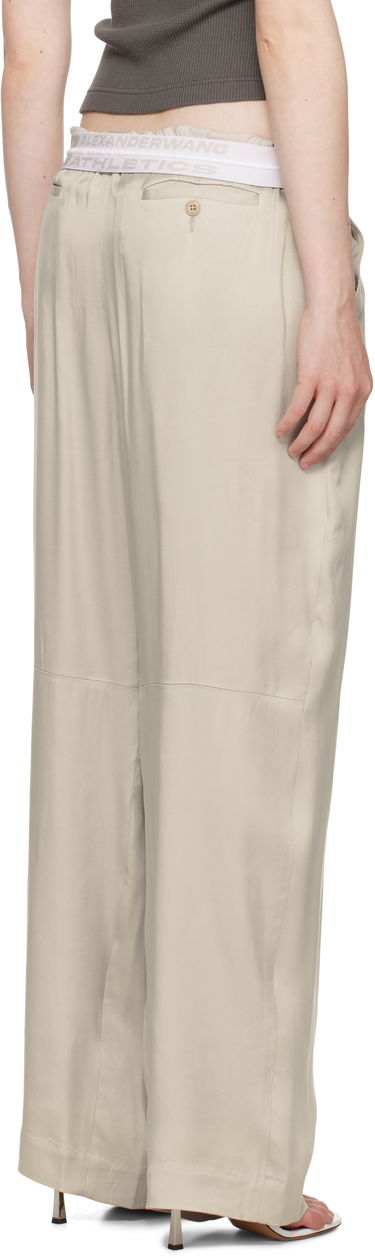 Hlače Alexander Wang Alexander Wang Pre-Styled Turn-Down Waistband Trousers Bež | 1WC2254844, 2