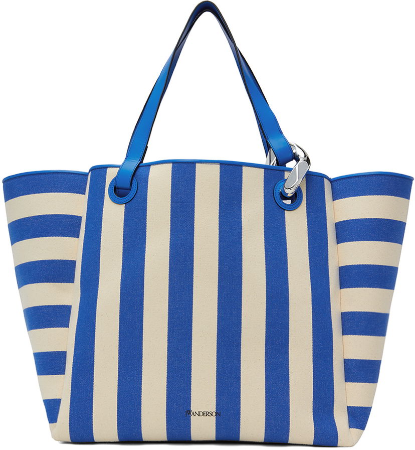 Tote bag JW Anderson Striped Canvas Tote Bag Modra | HB0575-FA0338