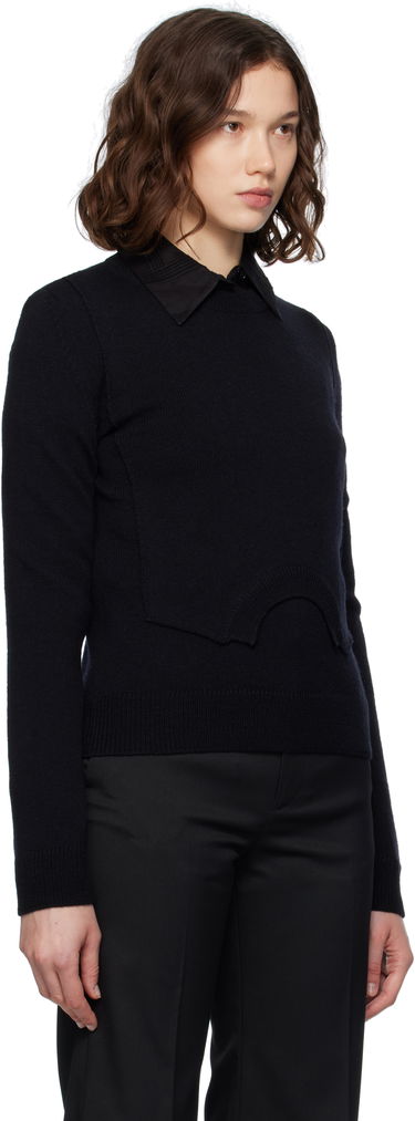 Pleteni pulover Maison Margiela MM6 Maison Margiela Wool Knit Sweater Črna | S52HL0044 M13139, 1