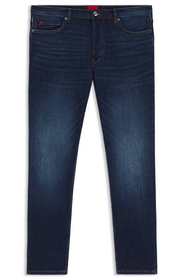 Kavbojke BOSS Tapered-Fit Stretch Denim Jeans Modra | 50517544