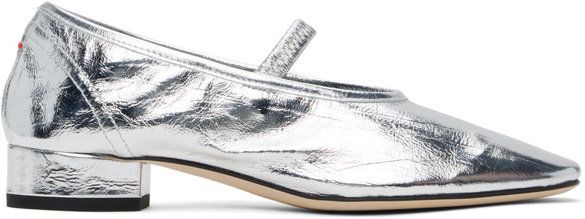 Oblačila Aeyde Aeyde Pippa Leather Ballerina Flats Kovinski | A11-FL-GLVR25RO126-SS25-920-068