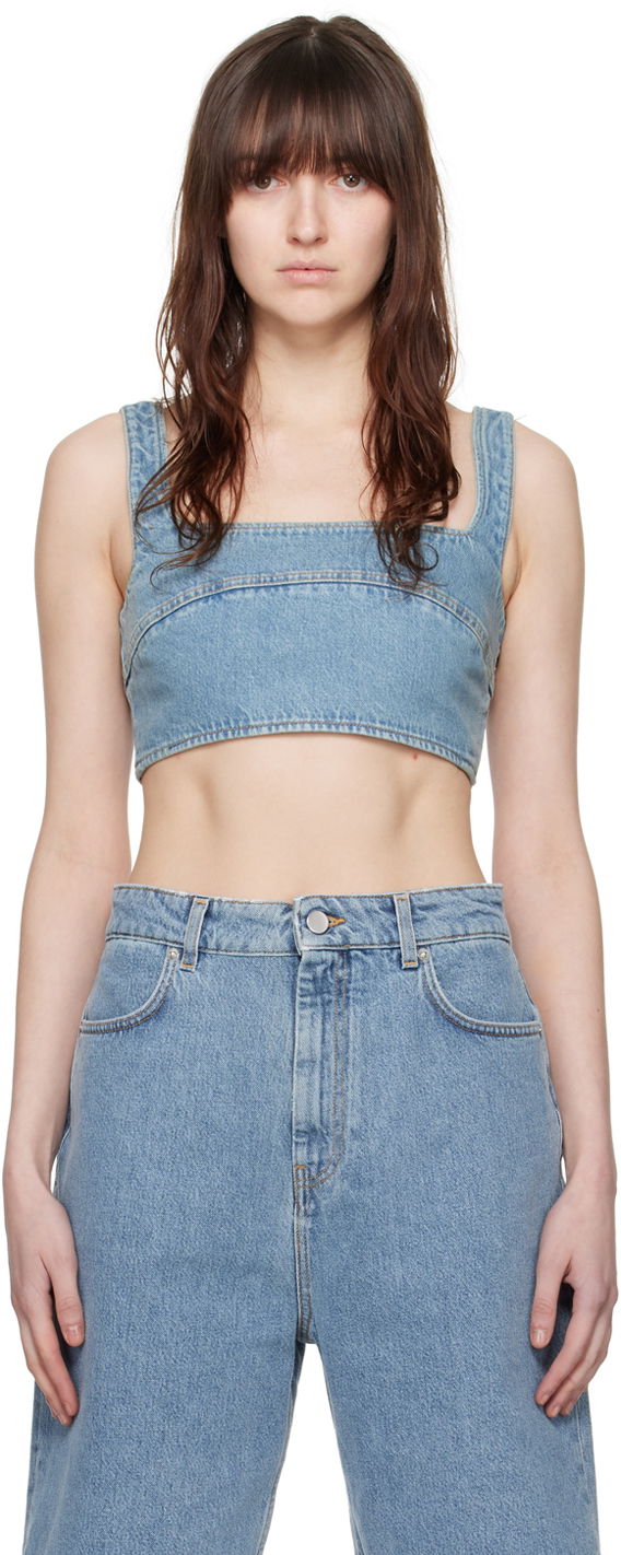 Majica brez rokavov Loulou de Saison Loulou de Saison Anet Denim Tank Top Modra | ANET