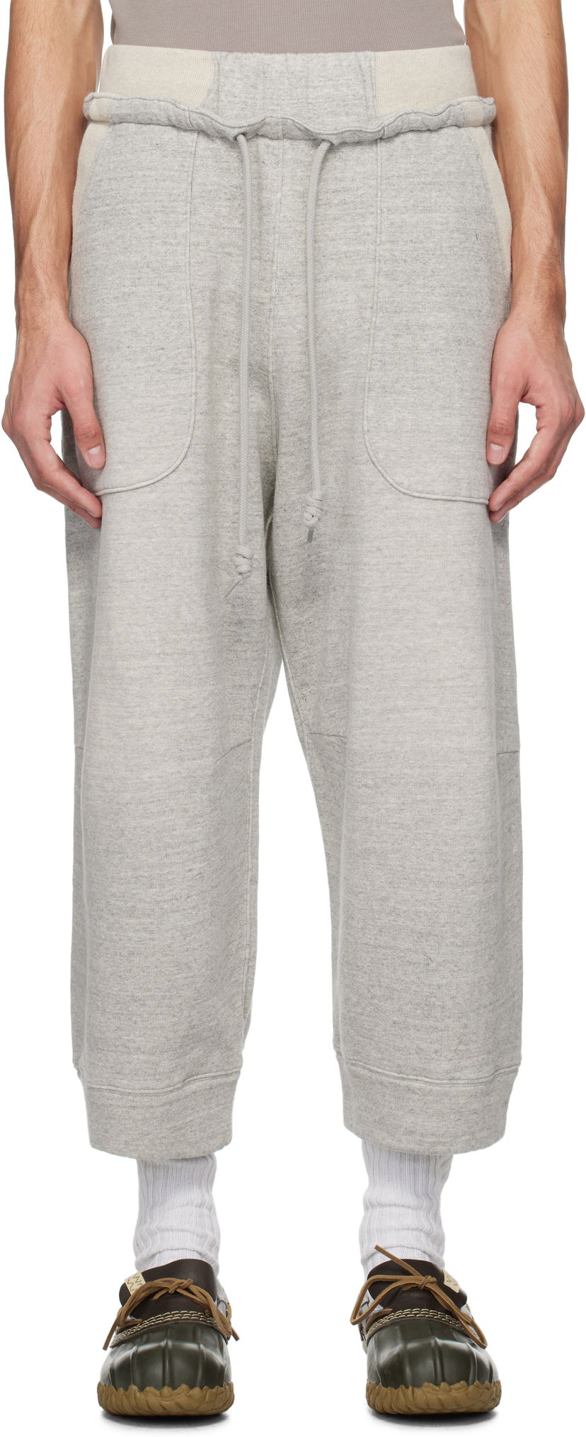 Trenirka R13 R13 Deconstructed Cropped Sweatpants Siva | R13MK254-001BH