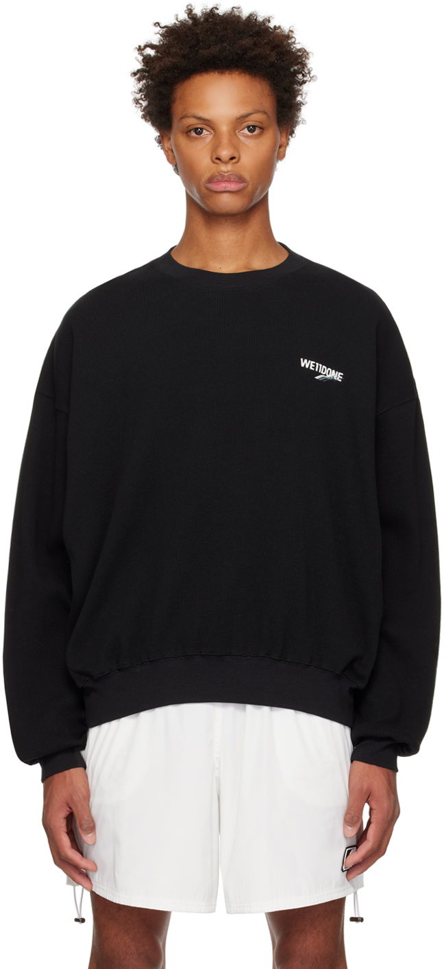 Pleteni pulover We11done We11done Basic 1506 Sweatshirt Črna | WD-TS3-22-798-U-BK