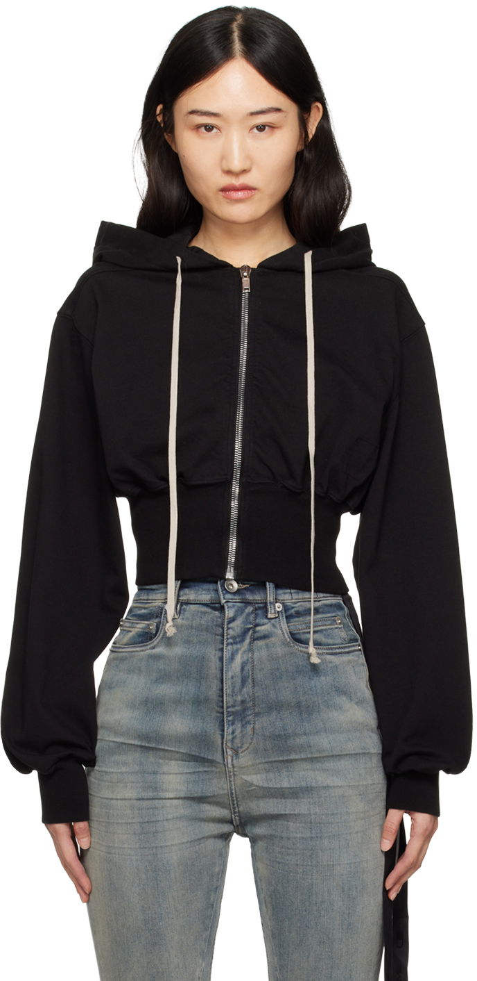 Pulover Rick Owens Zipped Hoodie Črna | DS02D2231 RIG