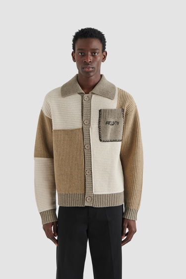 Pleteni pulover AXEL ARIGATO Franco Patchwork Sweater Rjava | A2141002, 2