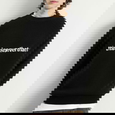 Pleteni pulover thisisneverthat T-Logo Knit Jumper Črna | TN253KKNPK01-BLK, 5