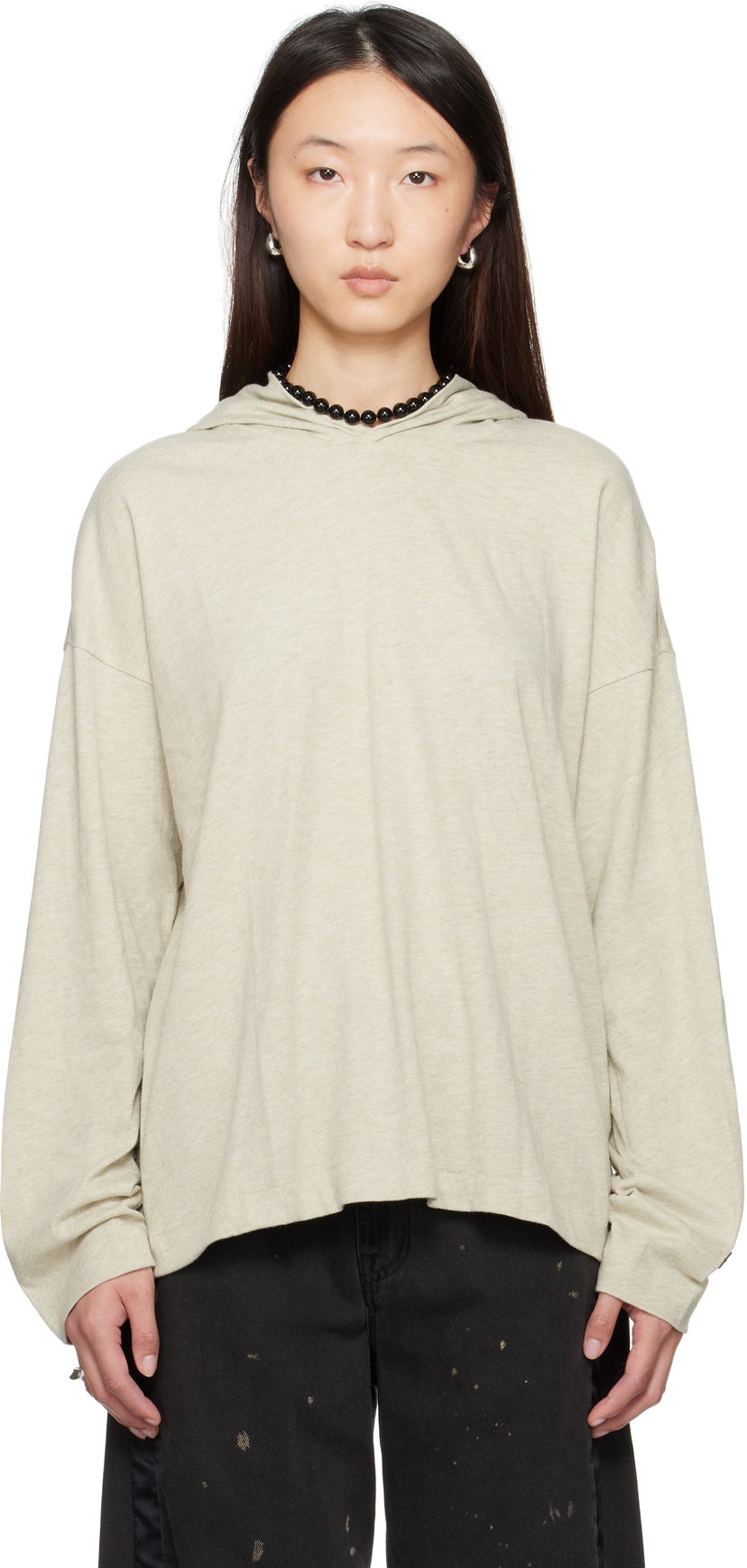 Pulover Fear of God Fear of God ESSENTIALS Long Sleeve Hoodie Bež | 125SP257042FW