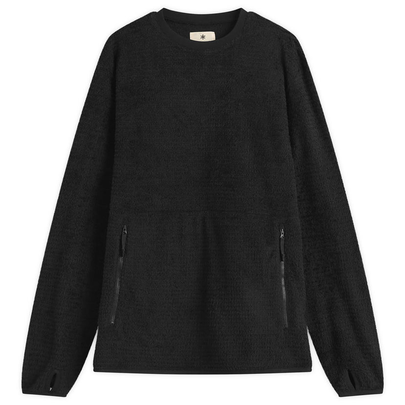 Pulover Snow Peak Thermo Control Fleece Crewneck Pullover with Zippered Pockets Črna | SW-25AU0050-BLK