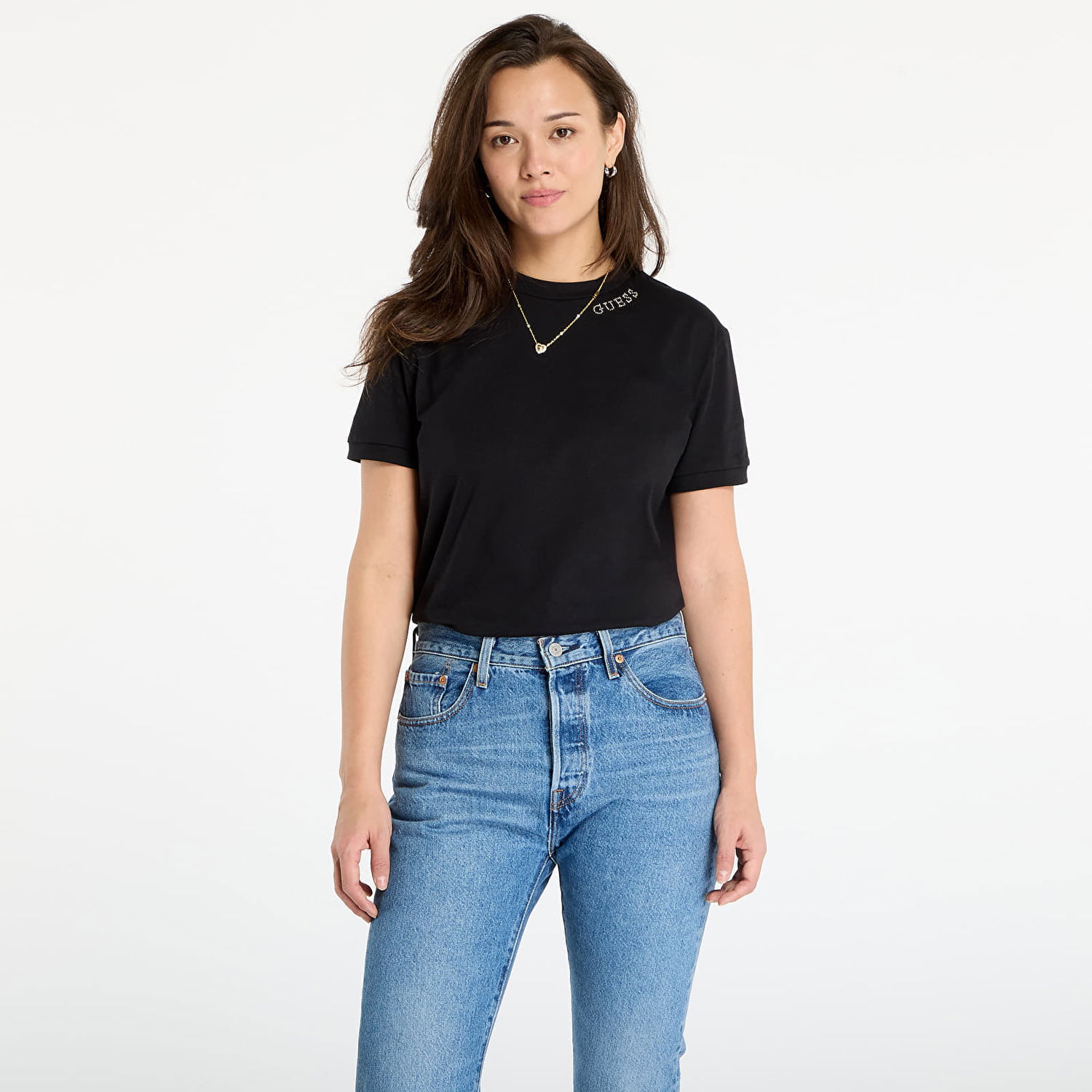 Majica GUESS Calida Ss T-Shirt Črna | V5BI12K8FQ4-JBLK, 0