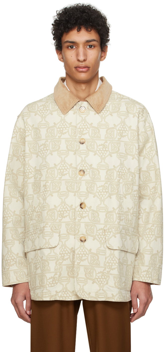 Parka Drôle de Monsieur Patterned Button-Up Jacket Bež | D-JT163-CO120-EC