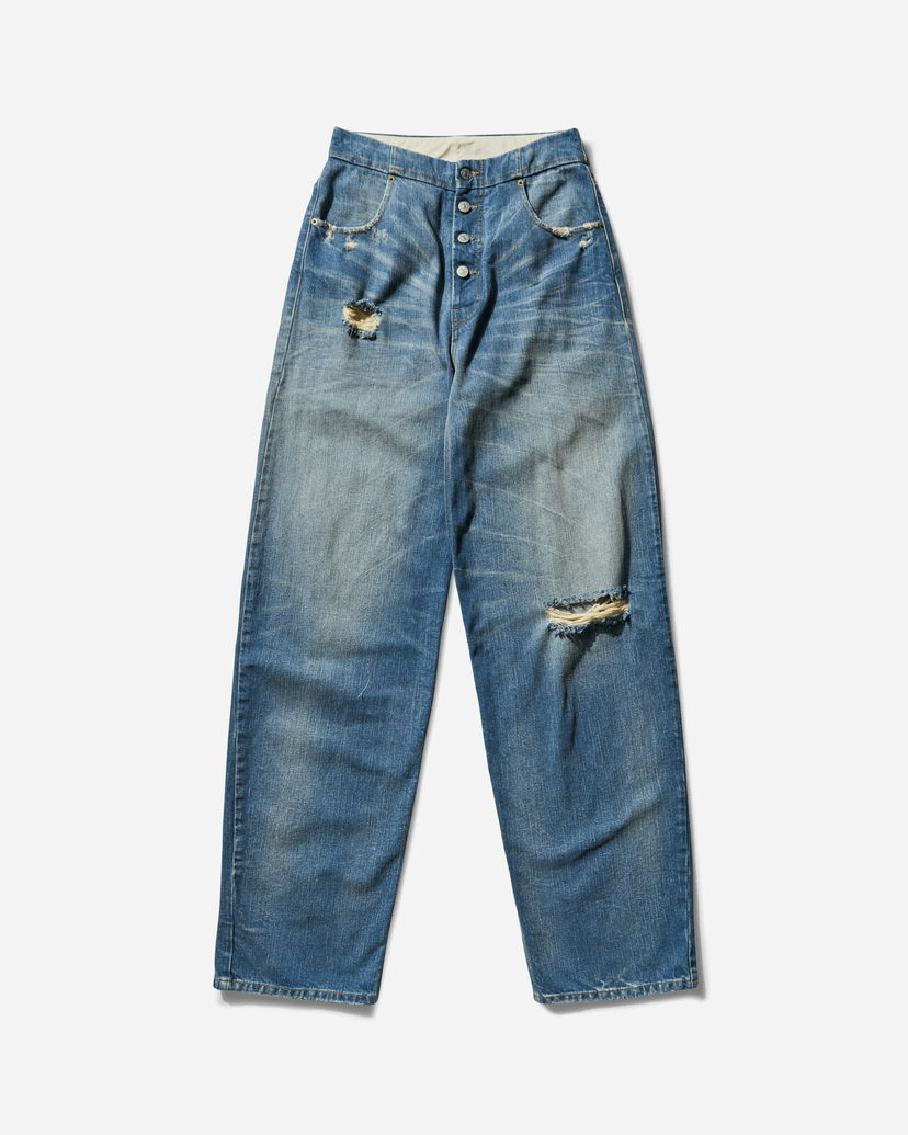 Kavbojke Maison Margiela Loose Fit Distressed Denim Trousers Modra | S52LA0241 961