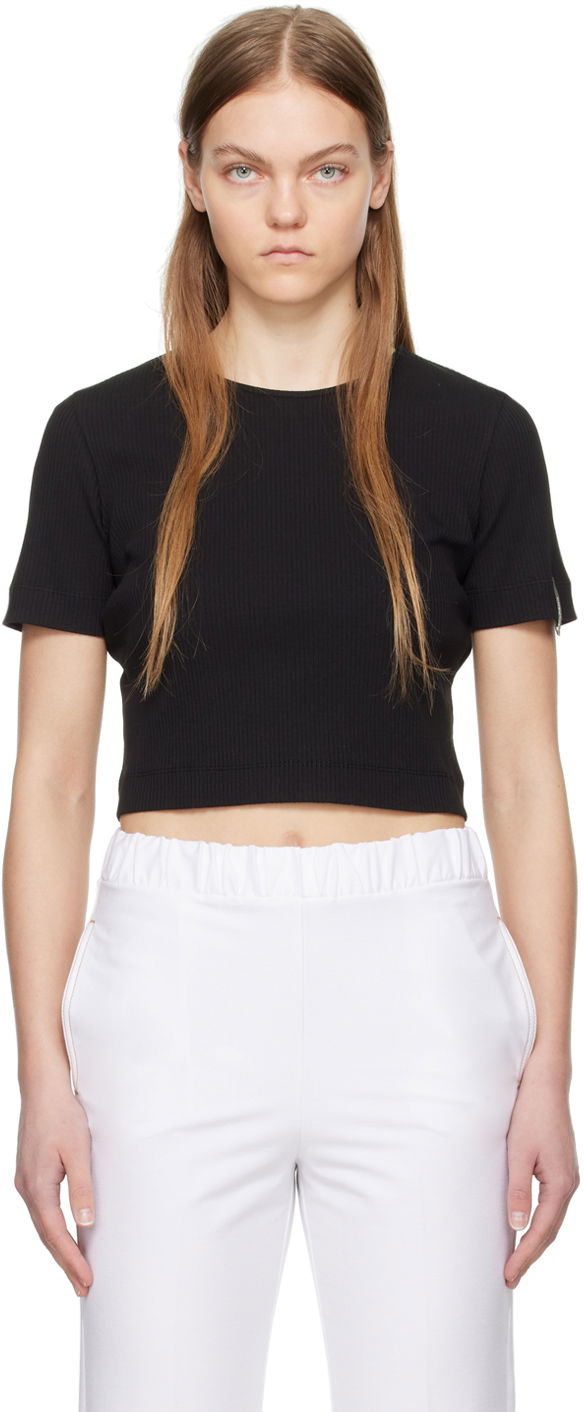 Krop-top Max Mara Max Mara Leisure Ariete Cropped T-Shirt Črna | 2416941028600