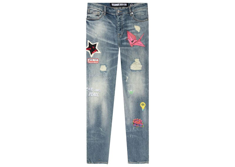 Kavbojke BILLIONAIRE BOYS CLUB Billionaire Boys Club Future Patchwork Jeans Modra | 8118107BLU
