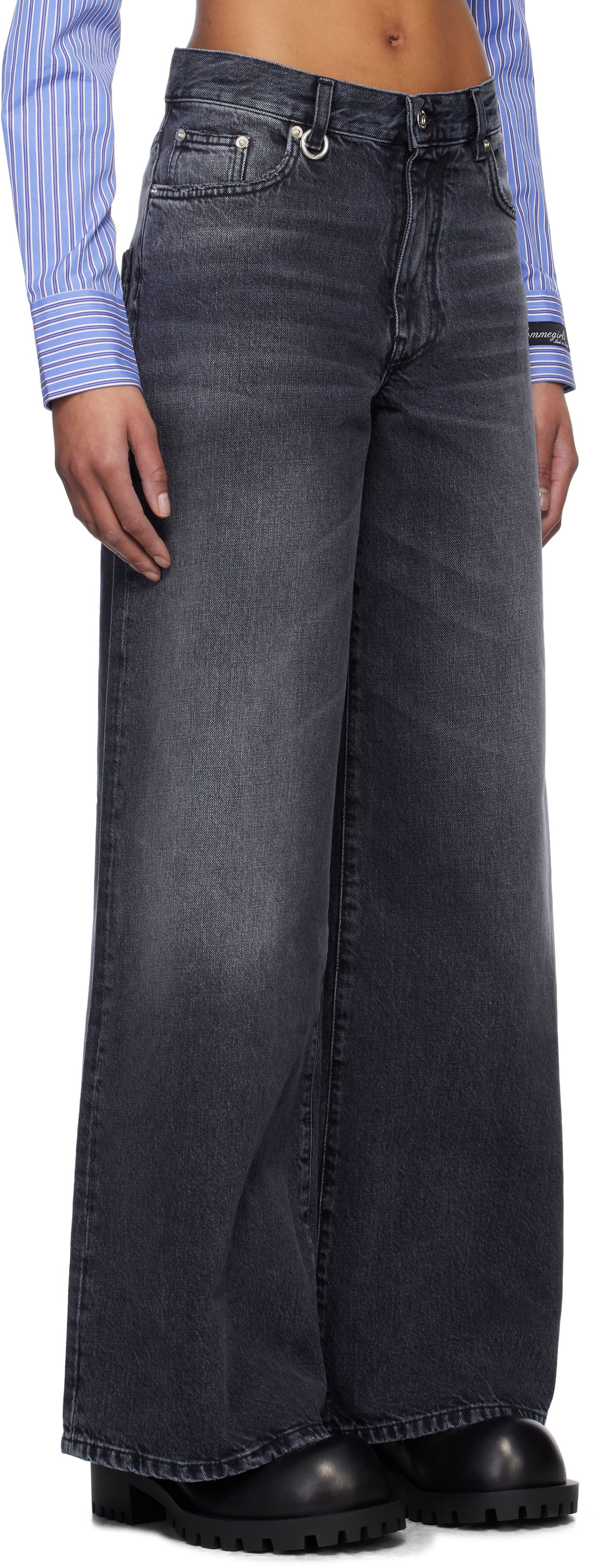 Kavbojke We11done We11done Oversized Washed Jeans Črna | WD-DP0-25-396-W-BK, 1