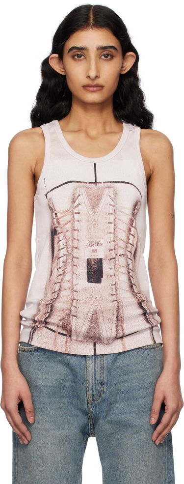 Majica brez rokavov Jean Paul Gaultier Jean Paul Gaultier Corset Trompe-L’oeil Tank Top Bež | 25/34-F-DB057-J582-260100, 0