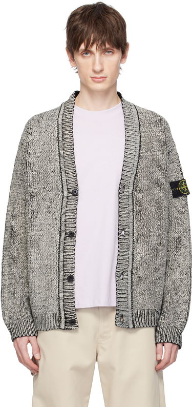 Pleteni pulover Stone Island Stone Island Cotton Chenille Cardigan Siva | K1S15 5100047 S00Z1, 0