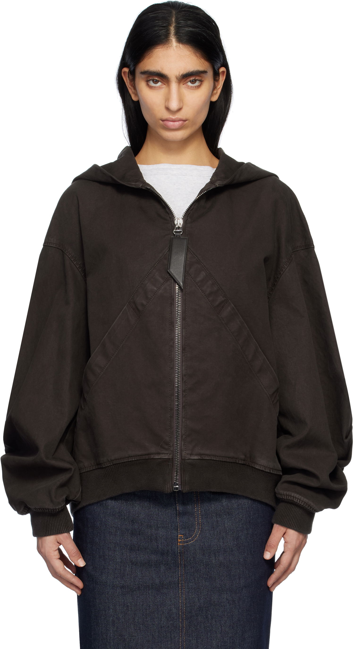 Pulover The Attico Attico Hooded Bomber Jacket Rjava | 250WCB00066 DDC093AA, 0
