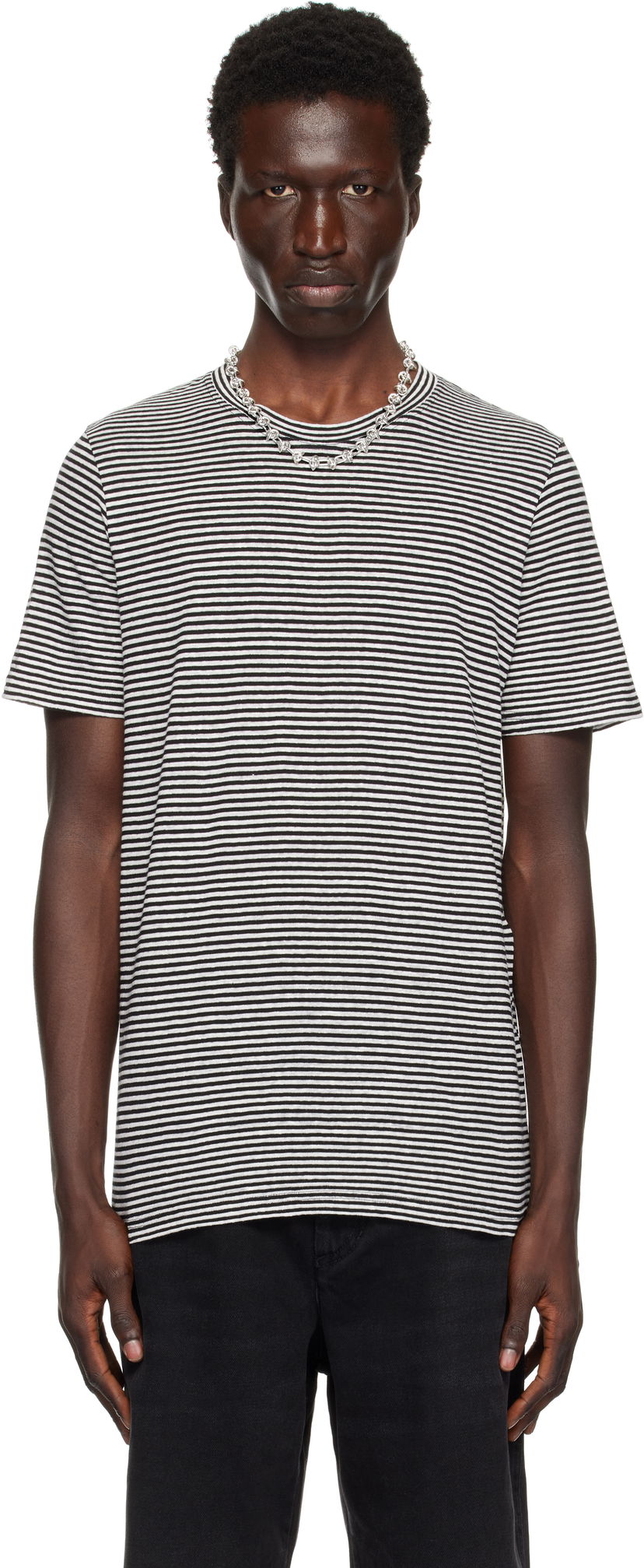 Majica ISABEL MARANT Striped T-Shirt Črna | 25PTS0063HA-C1N10H