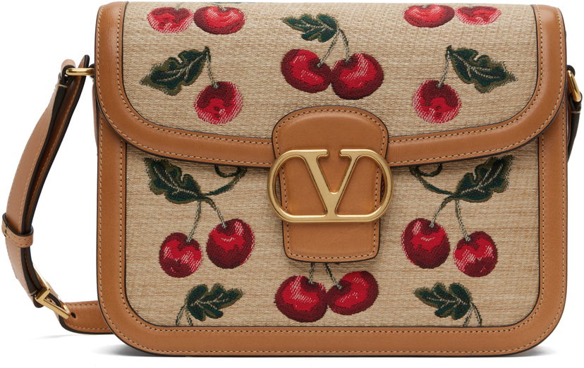 Torbica Valentino Valentino Garavani 9to5 Mini Cherryfic Shoulder Bag Bež | 6W0B0R15IXM