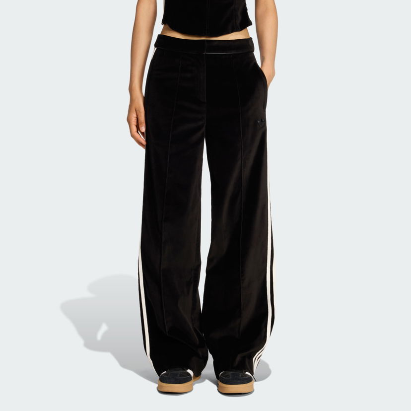 Hlače adidas Originals adidas Originals Velvet Wide Leg Pants Črna | KF2304