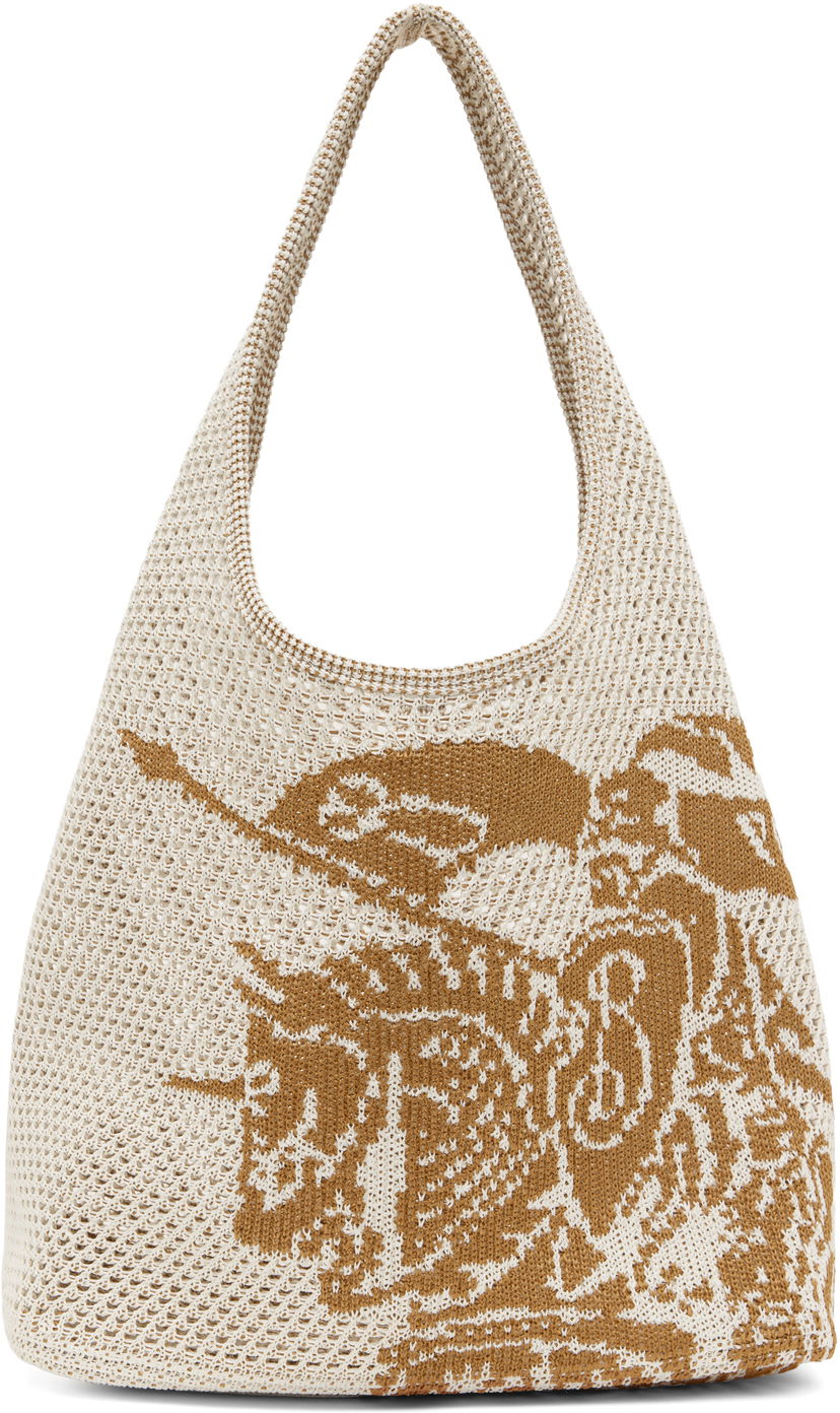 Torba za čez ramo Burberry Burberry EKD Large Crochet Tote Bež | 8109369