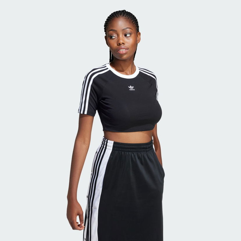 Krop-top adidas Originals 3-Stripes Baby Tee Črna | IU2532