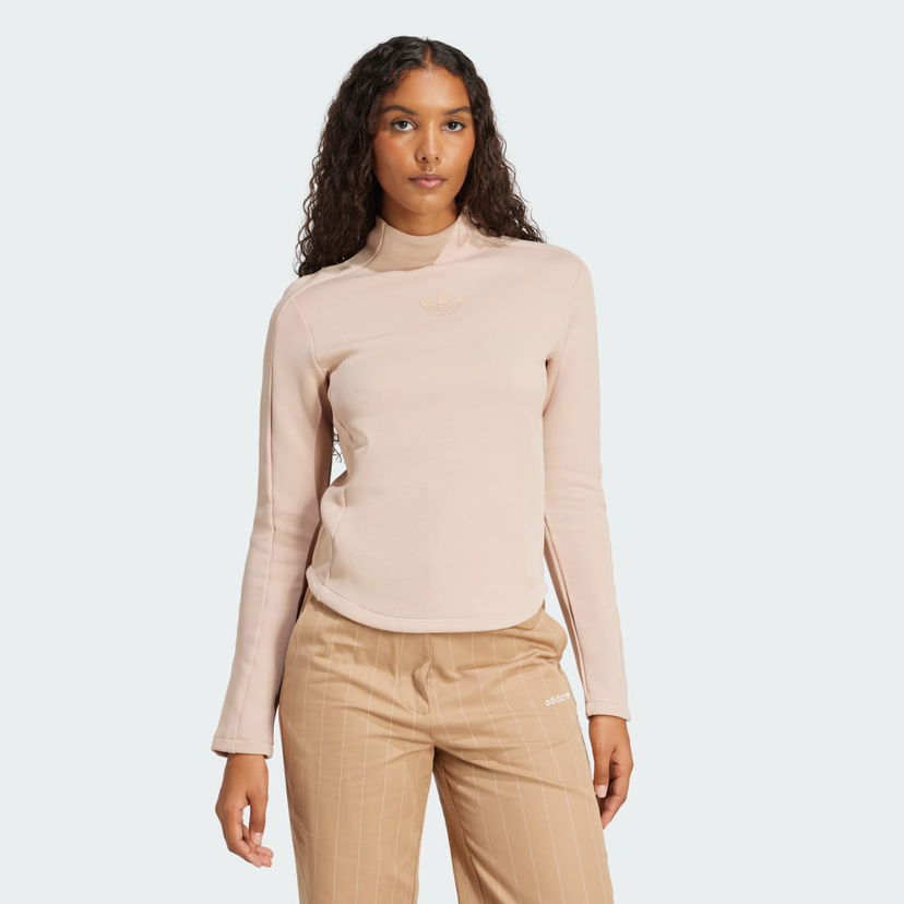 Majica adidas Performance Structured Interlock Long Sleeve Top Bež | JJ0938