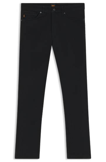Kavbojke BOSS Delaware Slim-Fit Comfort-Stretch Jeans Črna | 50521261