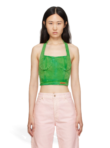 Majica brez rokavov HERON PRESTON Distressed Tank Top Zelena | HWAD045F23FAB0025500