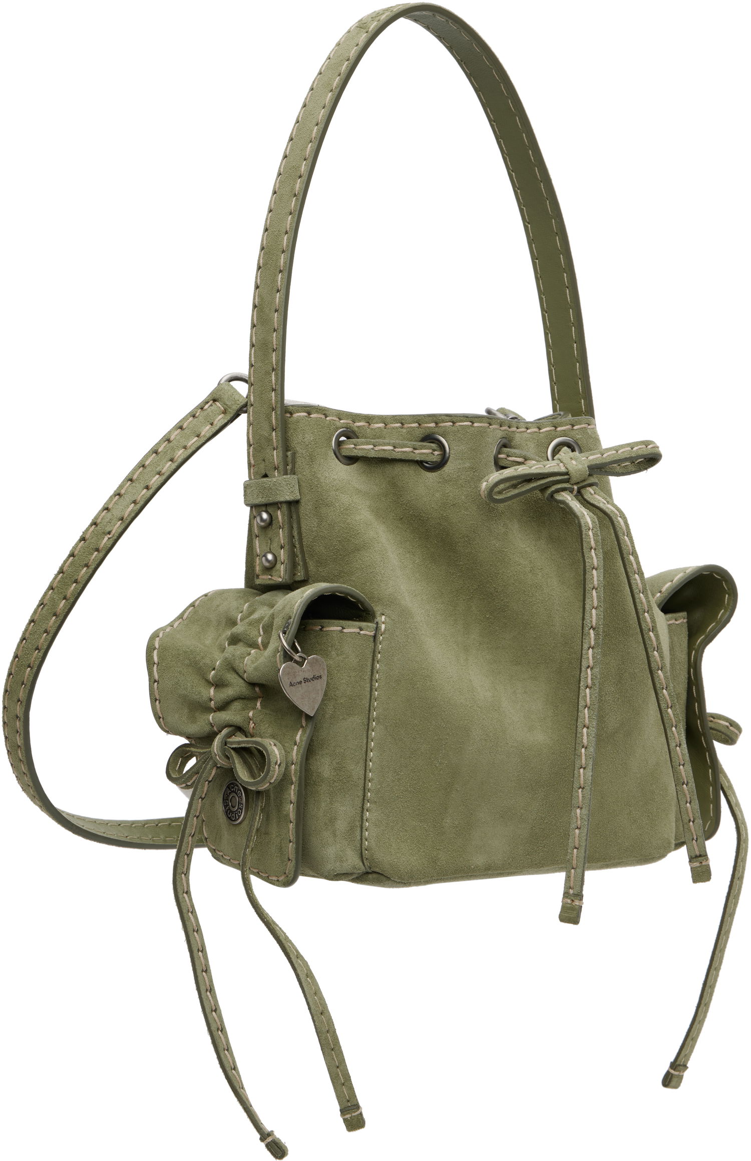 Torbica Acne Studios Acne Studios Multipocket Mini Bucket Bag Zelena | A10458-, 1
