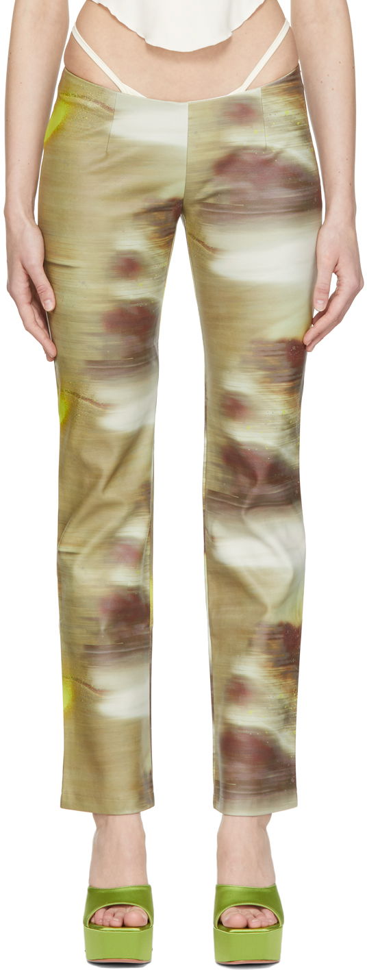Hlače Miaou Miaou Rex Print Trousers Rjava | 1021-CL