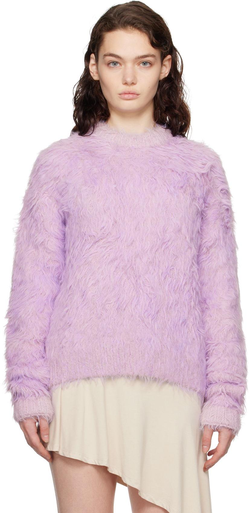 Pleteni pulover Acne Studios Acne Studios Textured Knit Sweater Lila | A60554-