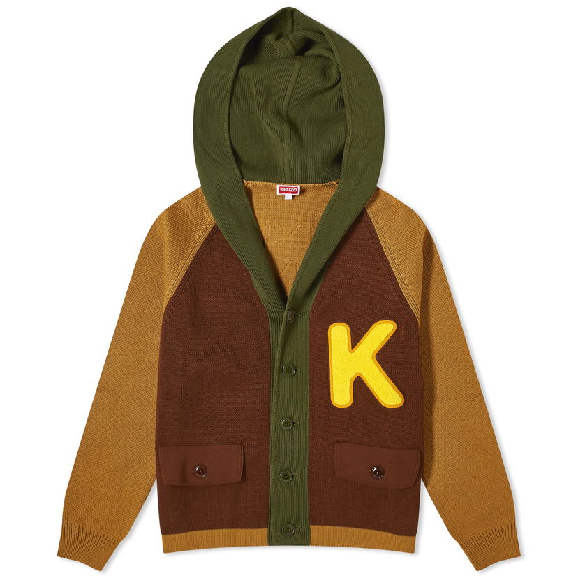 Pleteni pulover KENZO Colour Block Cardigan Rjava | FE55CA4383BI-14