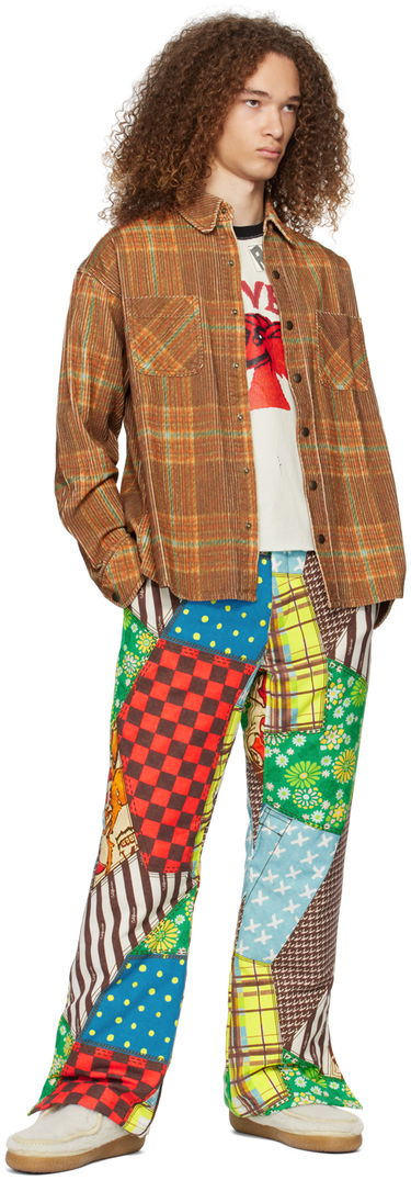 Hlače ERL Patchwork Print Flare Trousers Večbarvna | ERL07P006, 3
