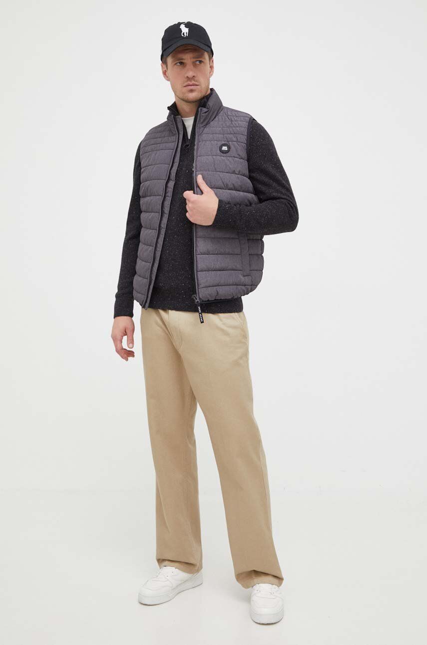 Pleteni pulover Barbour Sweater With Half Zipper Črna | MKN1187, 1