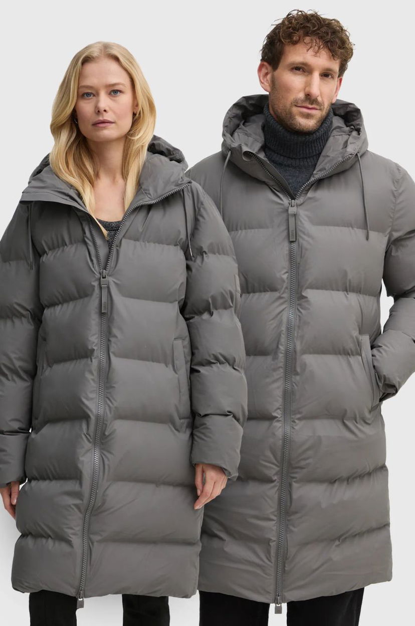 Puhovka Rains Long Puffer Down Jacket Siva | 15130.13