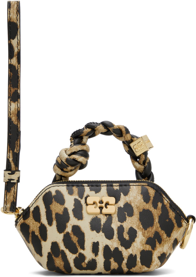 Torbica GANNI GANNI Nano Bou Leopard Print Bag Bež | A6549