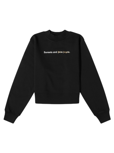 Pleteni pulover Palm Angels Sunset Fitted Crewneck Črna | PWBA016F23FLE0011001