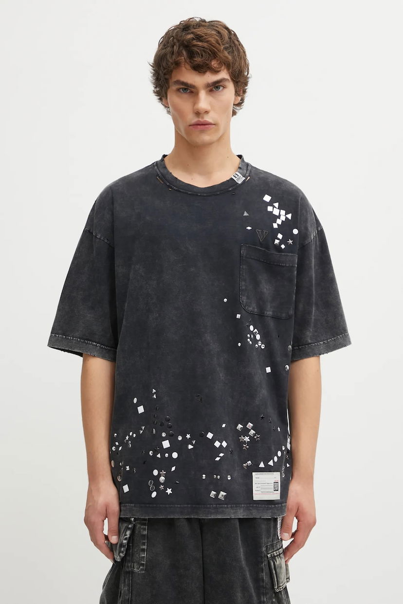 Majica Maison MIHARA YASUHIRO Maison MIHARA YASUHIRO Embellished Bleached T-Shirt Črna | A15TS631