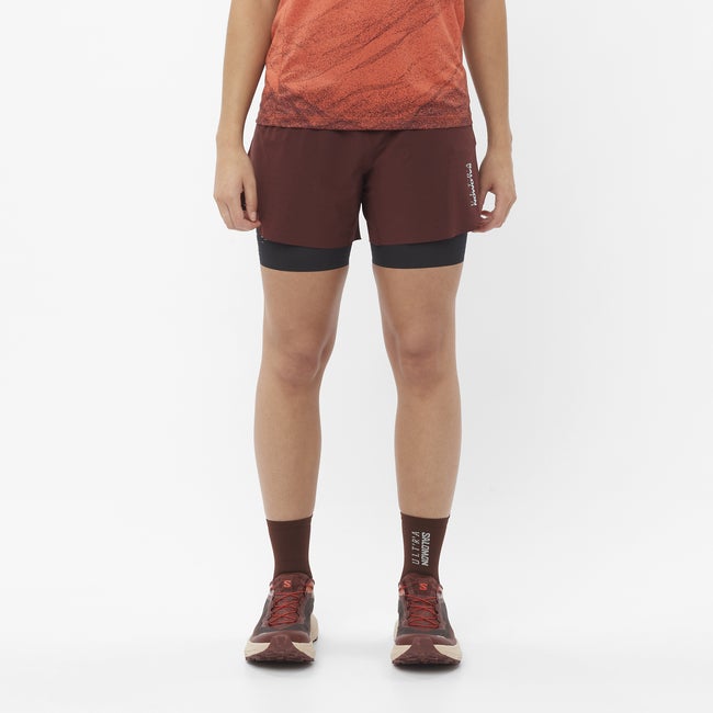Kratke hlače Salomon Salomon S/LAB Ultra 2-in-1 Running Shorts Rjava | LC2449600