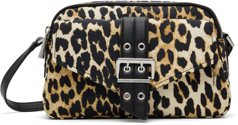 Torba za čez ramo GANNI GANNI Bucky Leopard Print Nylon Camera Bag Večbarvna | A6535